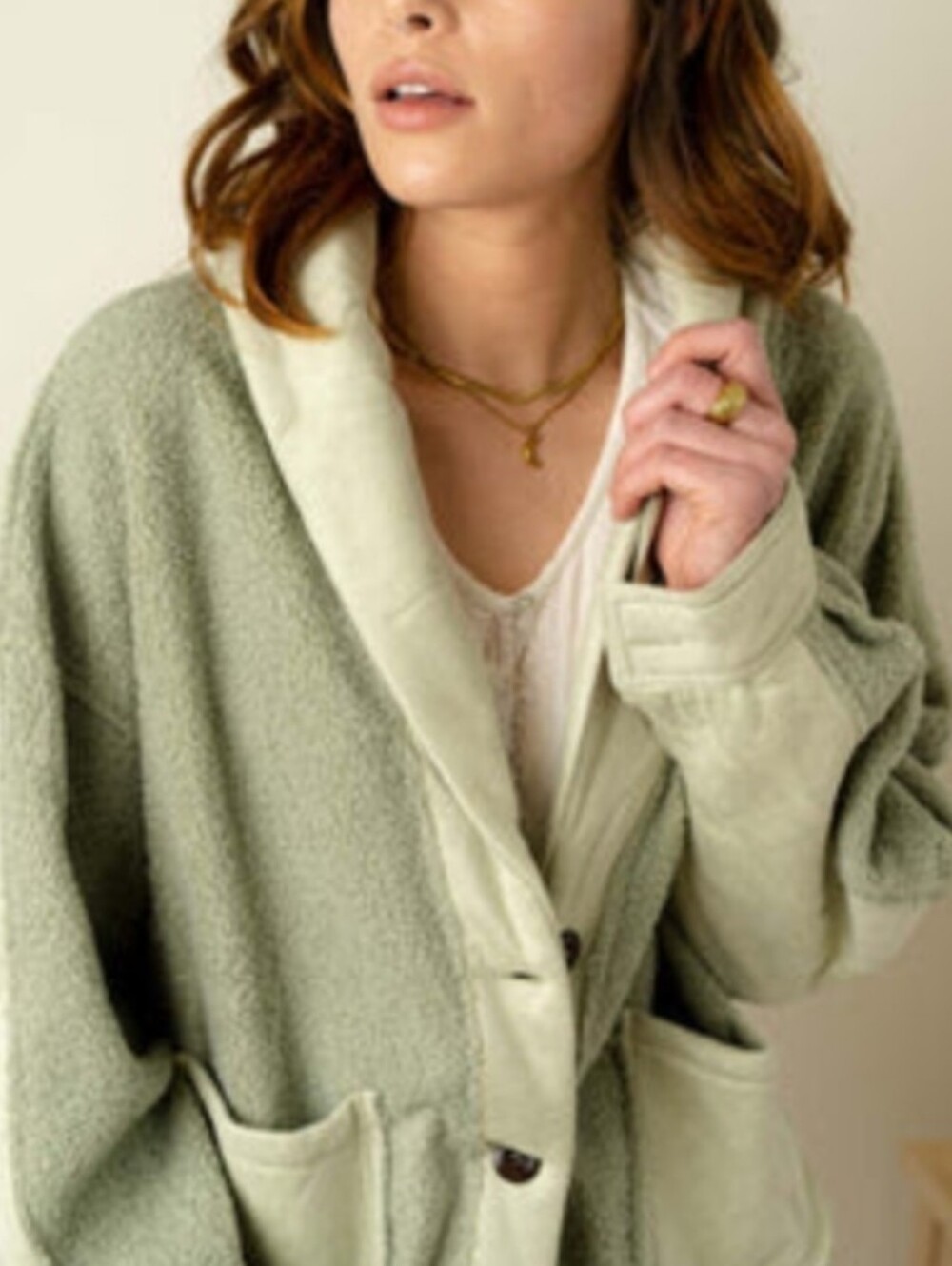 Cozy Sage Green Sherpa Teddy Coat/Shacket